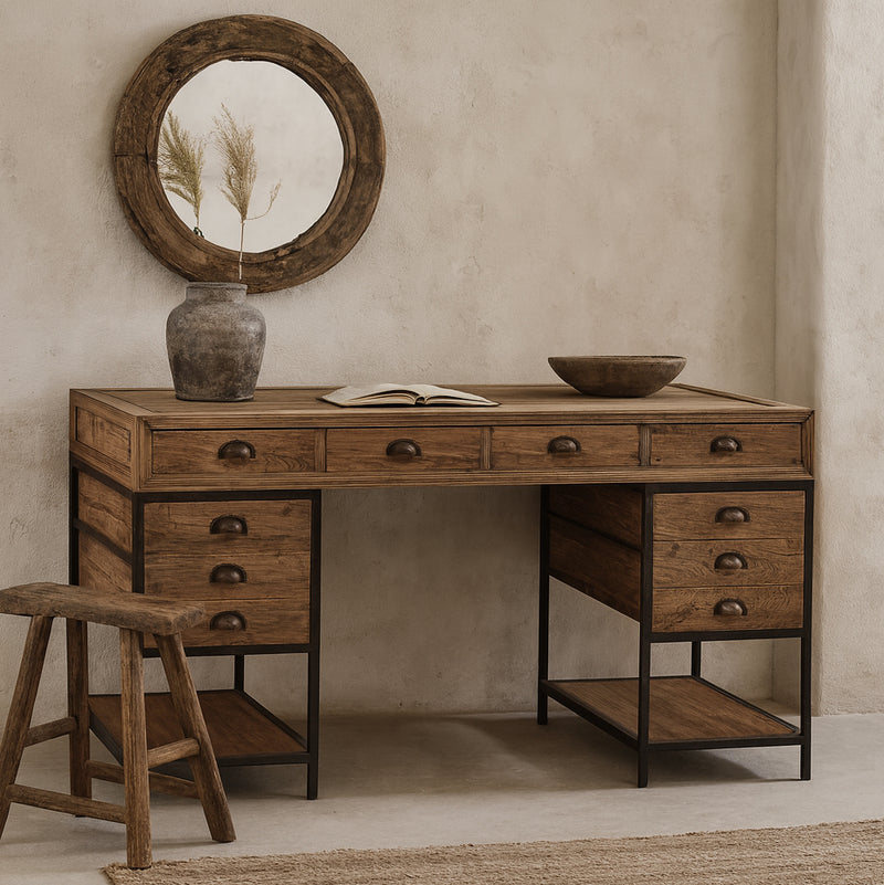 Captain's Farmhouse Timber Desk