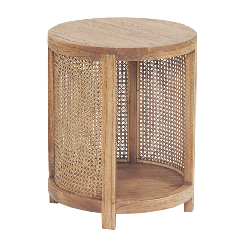 Avoca Birdeye Rattan Side Table in Light Tobacco