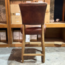 Cartier Leather Counter Stool in Briarsmoke