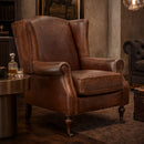Rochester Vintage Leather Wingback Armchair