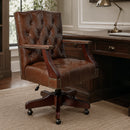 Executive Brown Leather Desk Chair