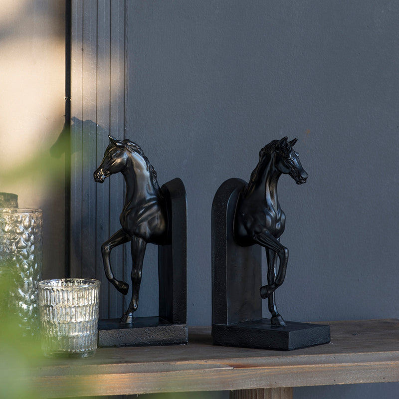 Horse Bookends in Black