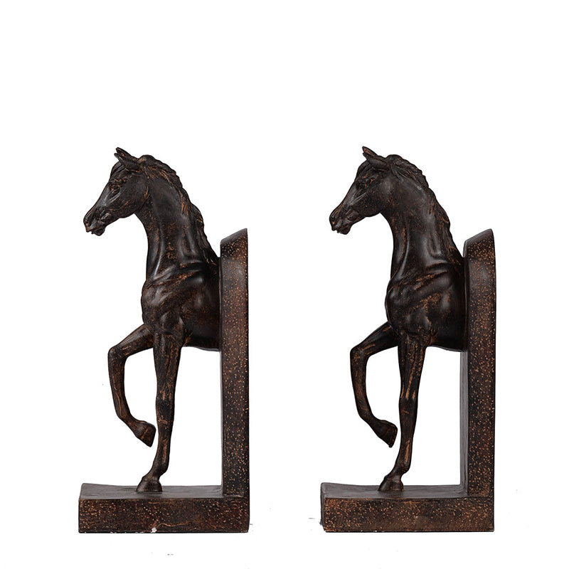 Horse Bookends in Brown