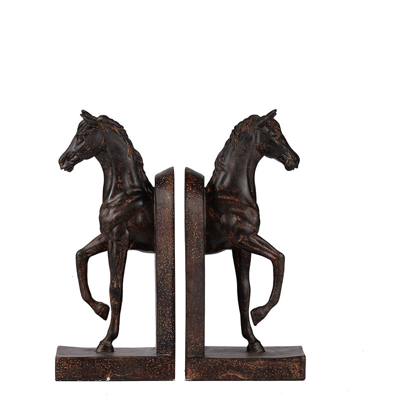 Horse Bookends in Brown