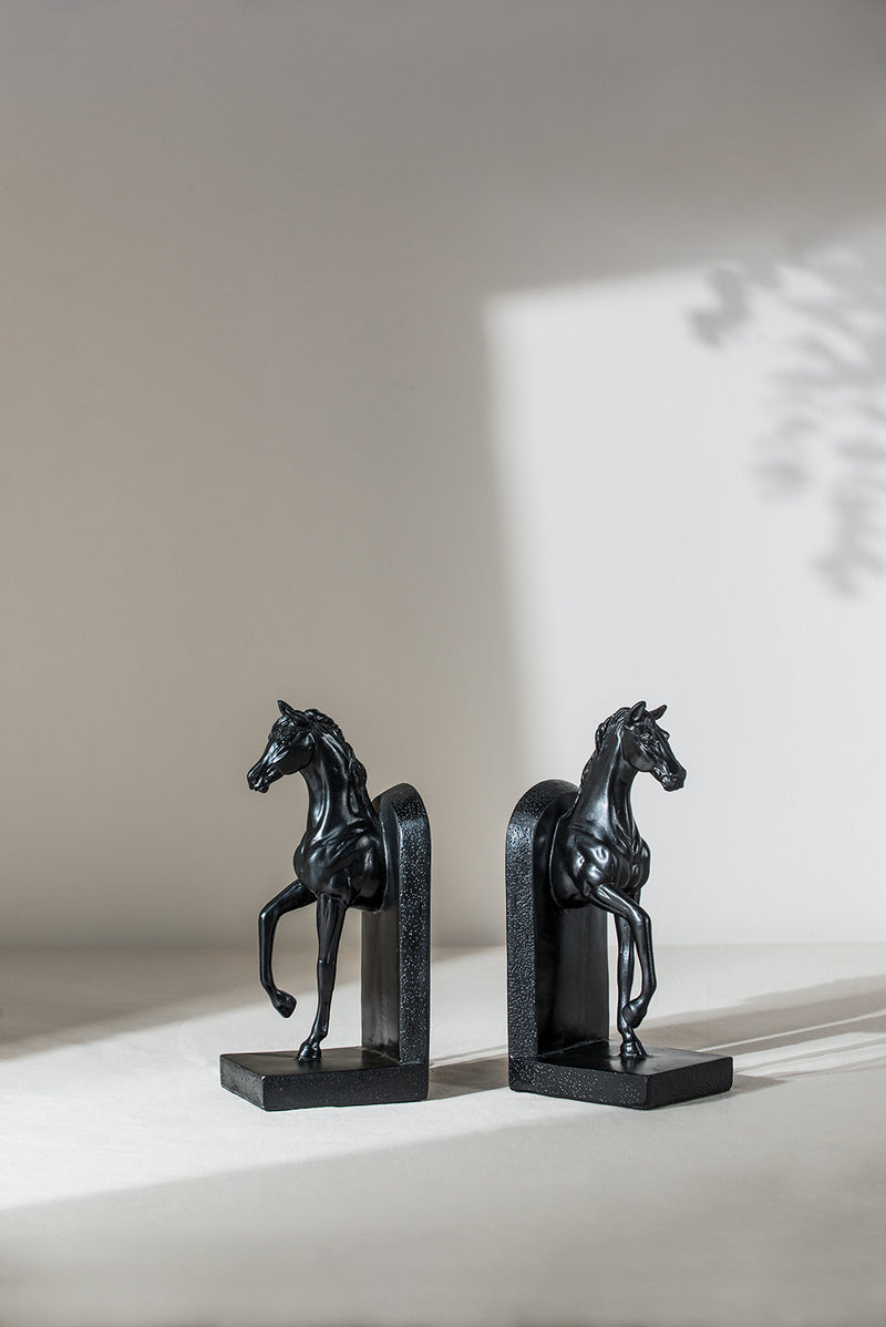 Horse Bookends in Black