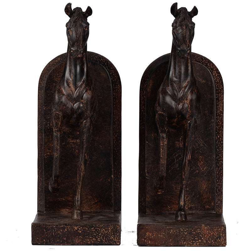 Horse Bookends in Brown