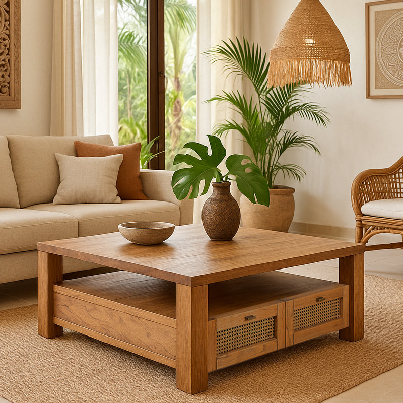 Avoca Square Coffee Table in Light Tobacco