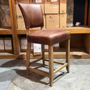 Cartier Leather Counter Stool in Briarsmoke
