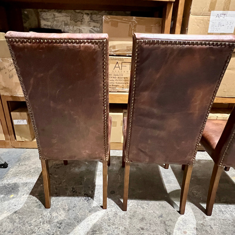 Alfred Leather Dining Chair in Maron Set of 4