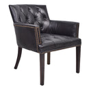Stafford Black Leather Carver Chair