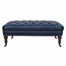 Chesterfield Blue Leather Coffee Table