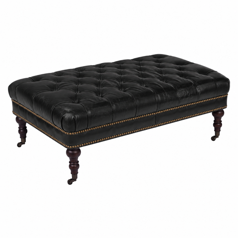 Chesterfield Black Leather Coffee Table