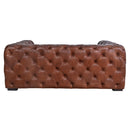 County Tufted Vintage Leather 2 Seat Sofa
