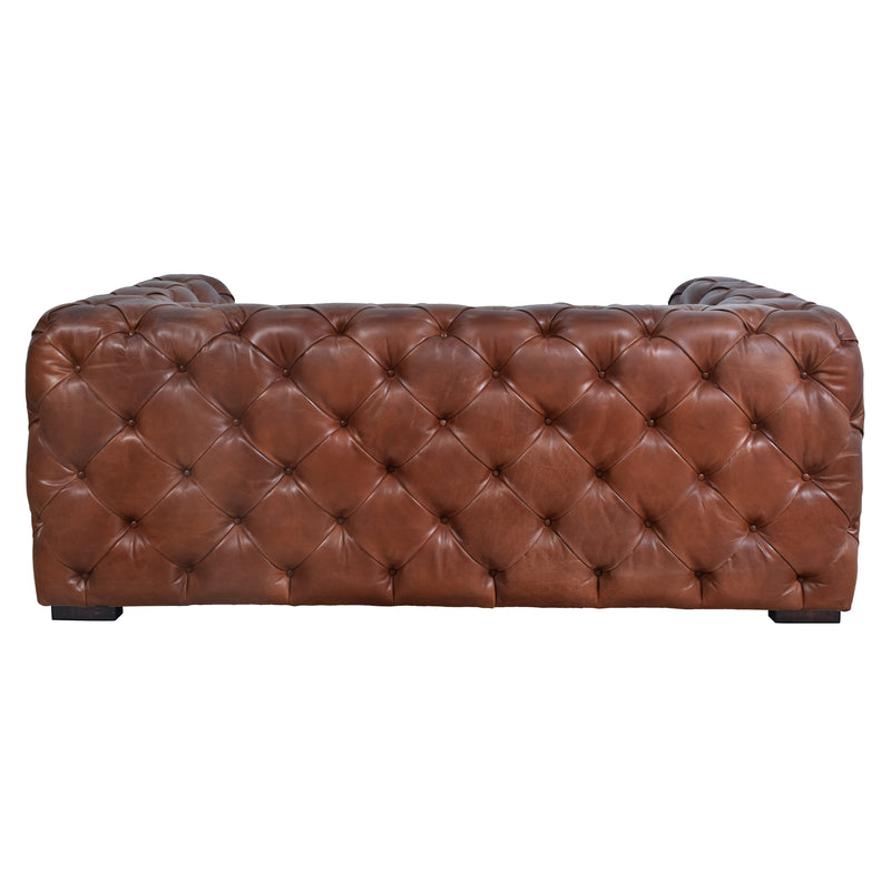 County Tufted Vintage Leather 2 Seat Sofa
