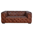 County Tufted Vintage Leather 2 Seat Sofa