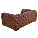 County Tufted Vintage Leather 2 Seat Sofa