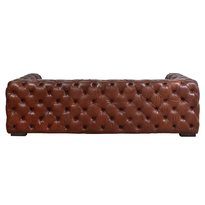 County Tufted Vintage Leather 3 Seat Sofa