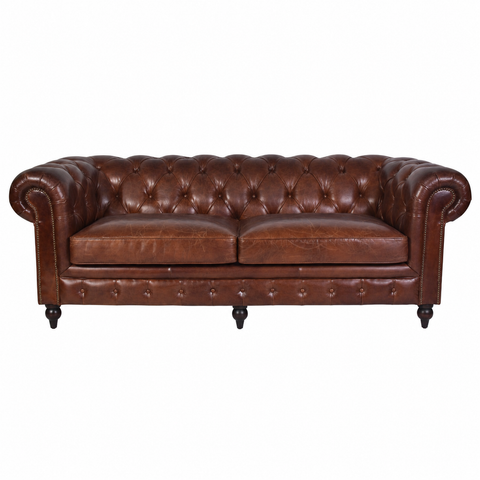 Windsor 3.5 Seater Vintage Leather Chesterfield Sofa