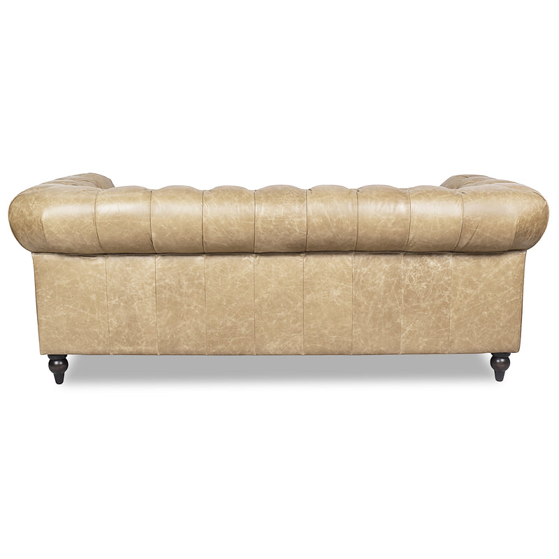 Windsor 3 Seater Sand White Leather Chesterfield Sofa