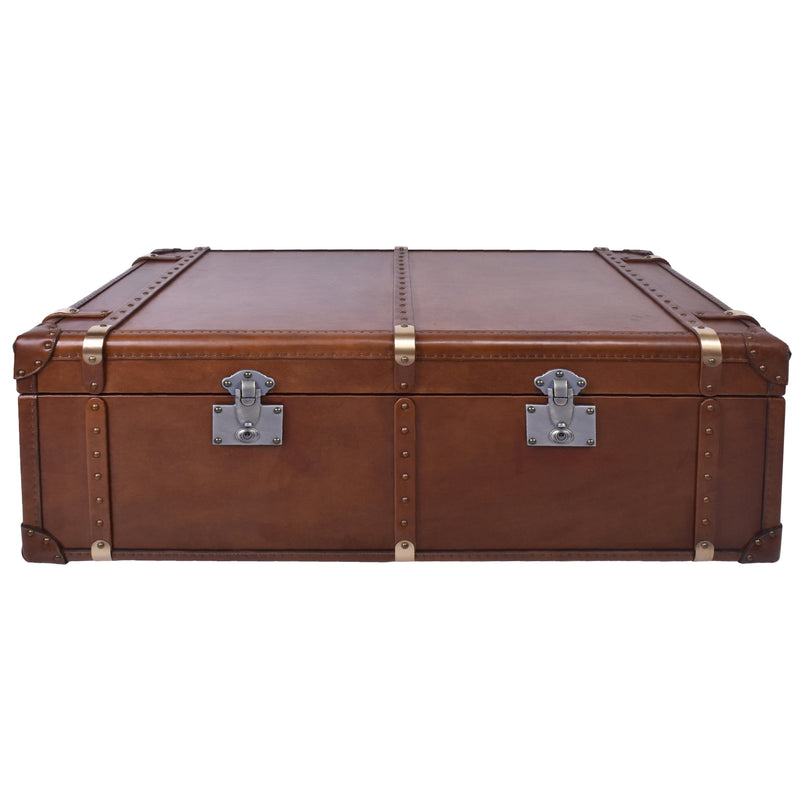 Vintage Leather Trunk Coffee Table