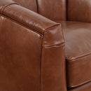 Ambrose Brown Leather Swivel Chair-Dovetailed &amp; Doublestitched
