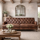 Amelia Distressed Leather Sofa-Dovetailed &amp; Doublestitched
