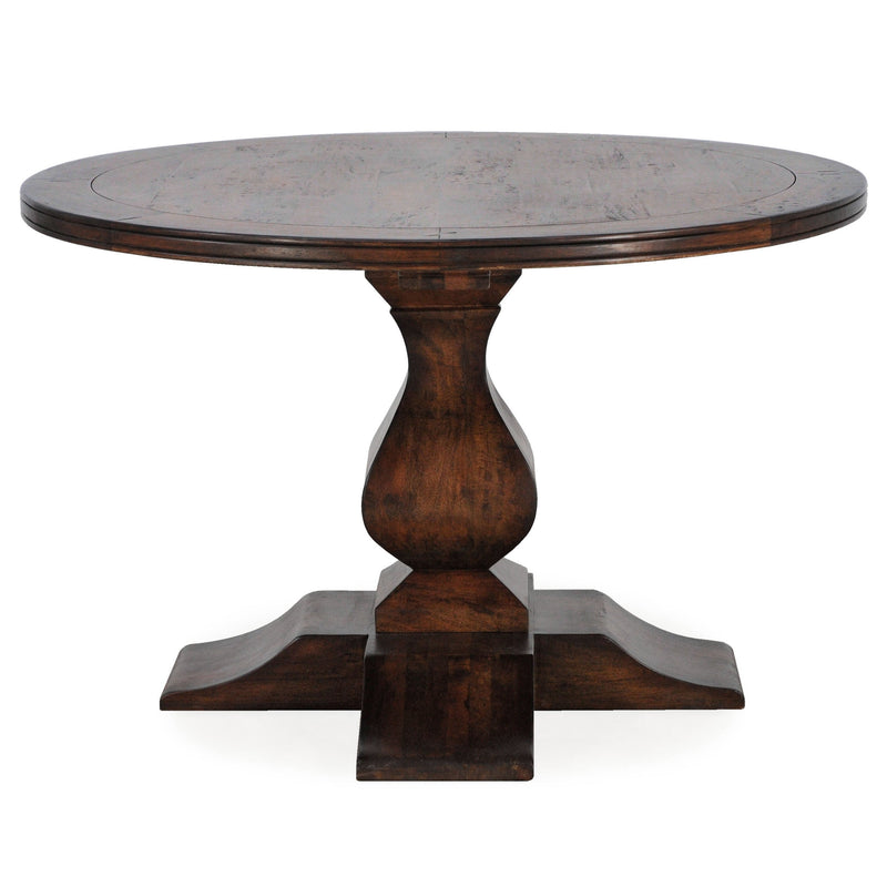 Amon 120cm Pedestal Round Dining Table-Dovetailed &amp; Doublestitched