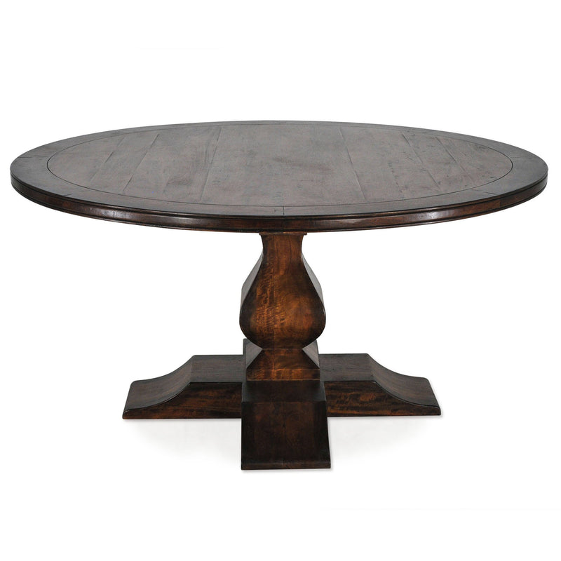 Amon 152cm Pedestal Round Dining Table-Dovetailed &amp; Doublestitched