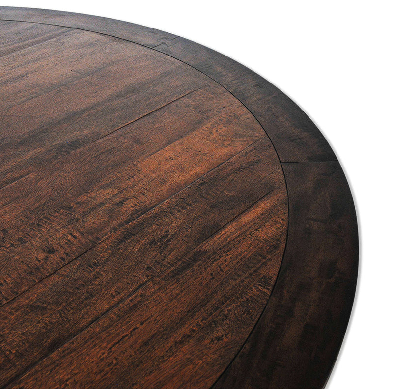 Amon 152cm Pedestal Round Dining Table-Dovetailed &amp; Doublestitched