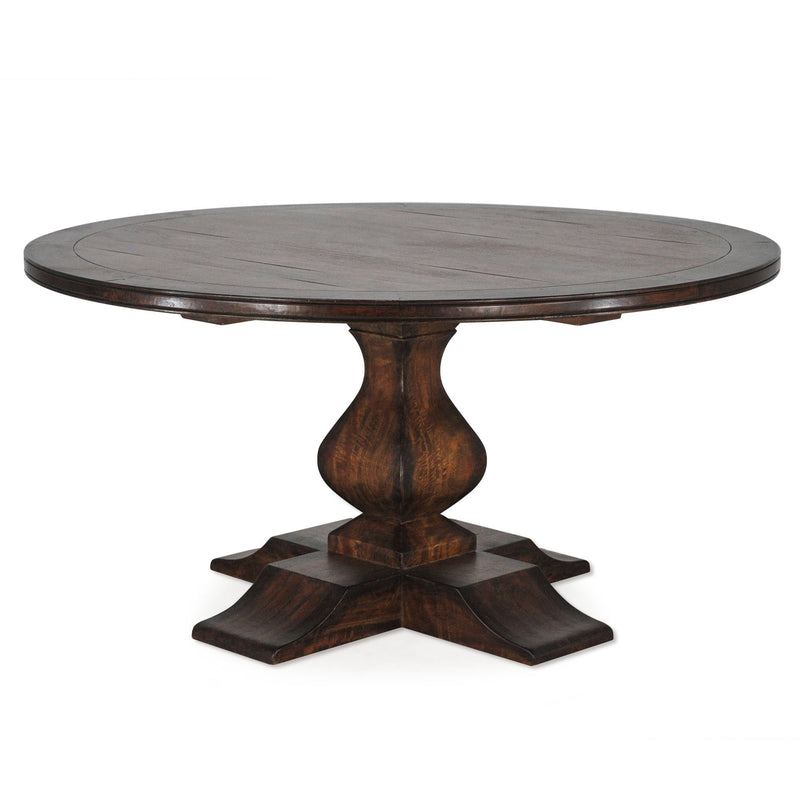 Amon 152cm Pedestal Round Dining Table-Dovetailed &amp; Doublestitched