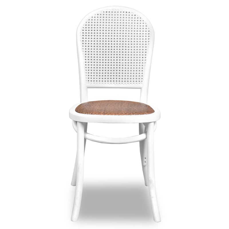 Antoine Rattan Dining Chair White-Dovetailed &amp; Doublestitched