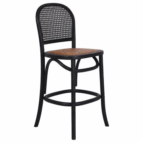 Antoine Recycled Oak Counter Stool Black