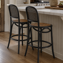 Antoine Recycled Oak Counter Stool Black