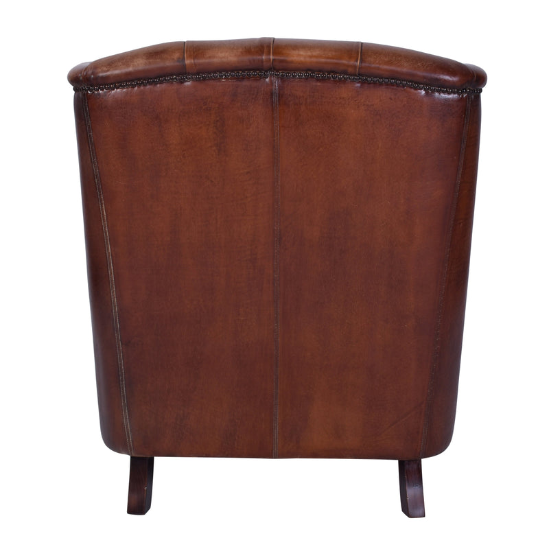 Apollo Vintage Leather Wingback Armchair-Dovetailed &amp; Doublestitched