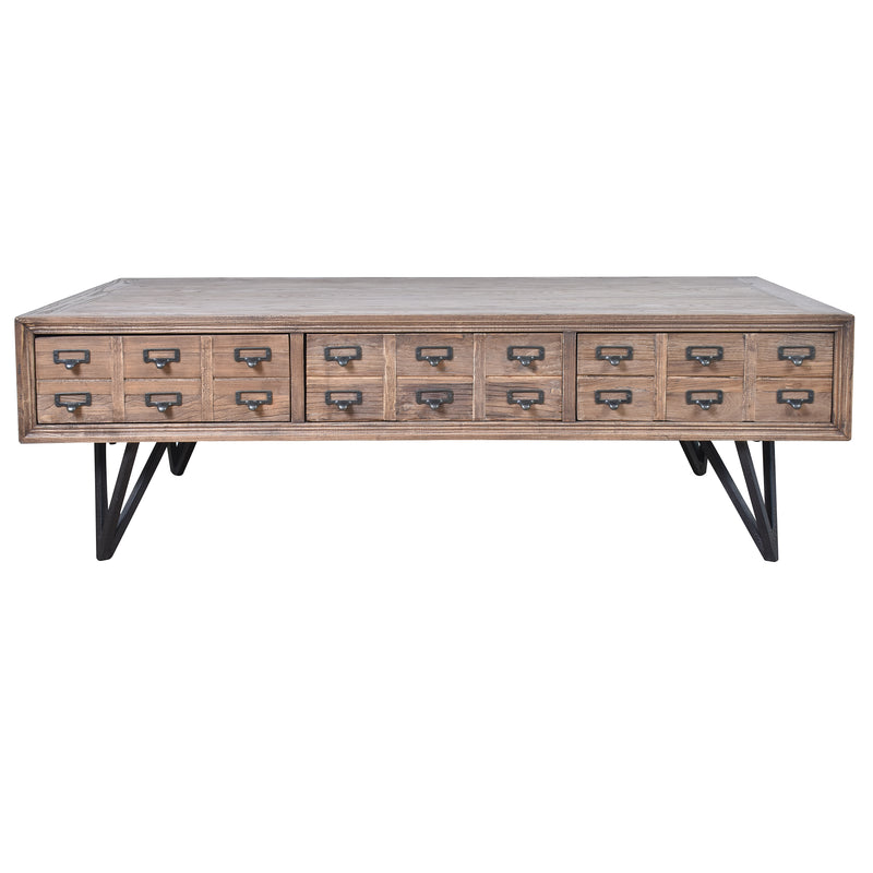 Apothecary Old Elm Coffee Table-Dovetailed &amp; Doublestitched