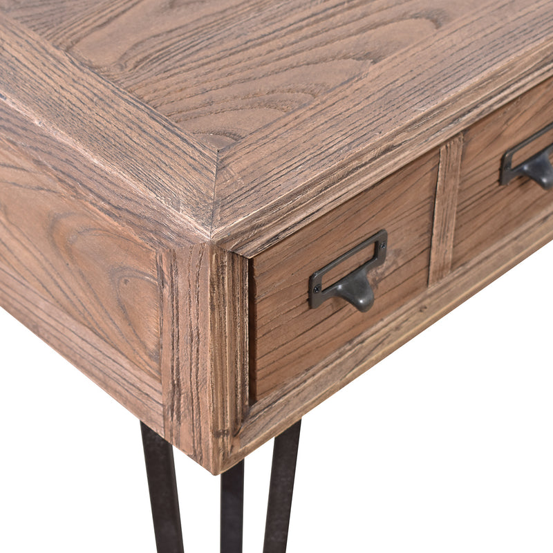 Apothecary Old Elm Desk-Dovetailed &amp; Doublestitched