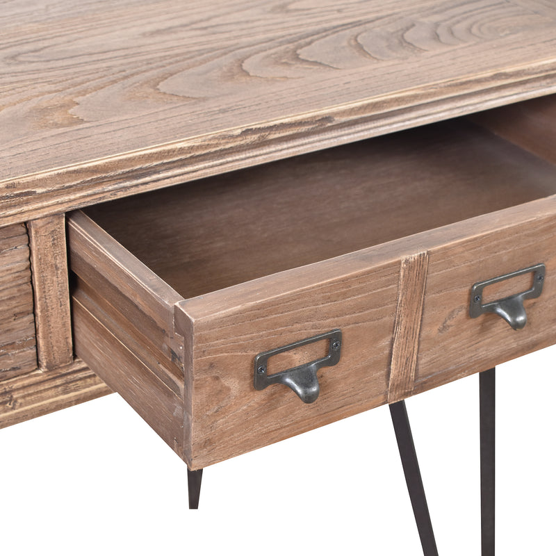 Apothecary Old Elm Desk-Dovetailed &amp; Doublestitched