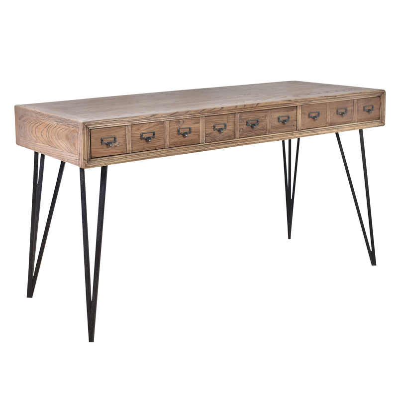 Apothecary Old Elm Desk-Dovetailed &amp; Doublestitched