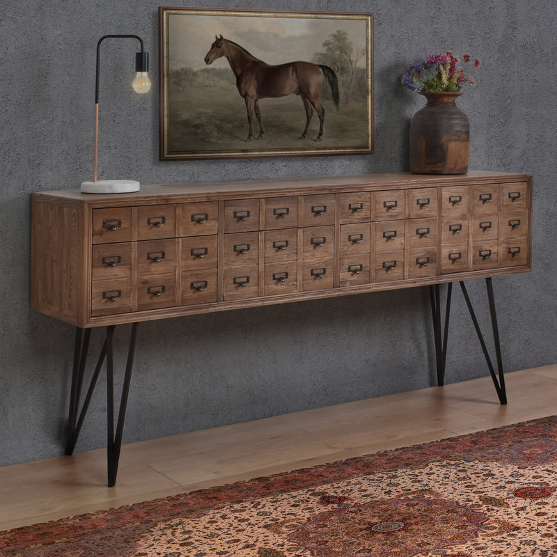 Apothecary Old Elm Sideboard-Dovetailed &amp; Doublestitched