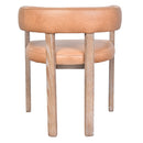 Aria Caramel Leather Dining Chair White Wash-Dovetailed &amp; Doublestitched