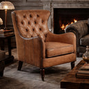 Ashton Vintage Leather Caramel Leather Armchair-Dovetailed &amp; Doublestitched