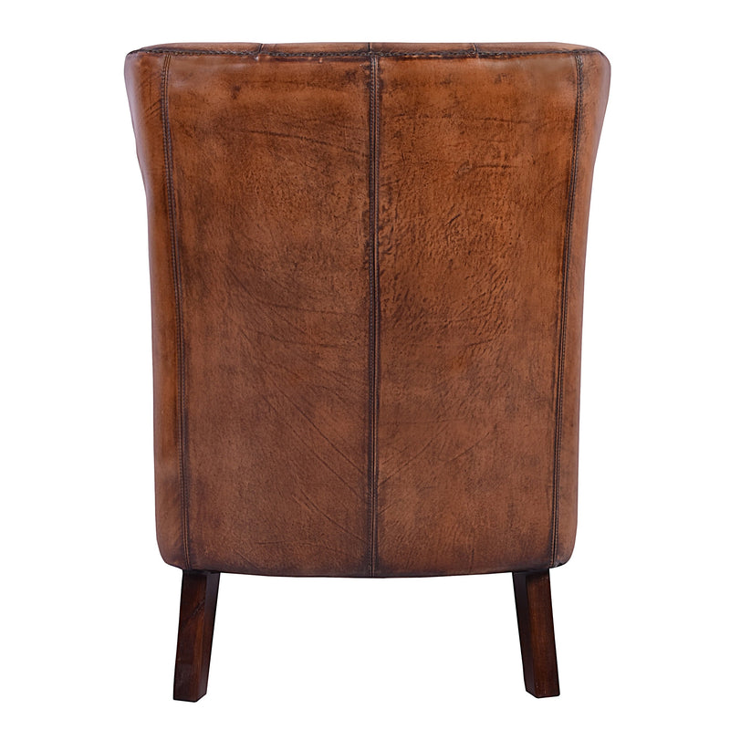 Ashton Vintage Leather Caramel Leather Armchair-Dovetailed &amp; Doublestitched