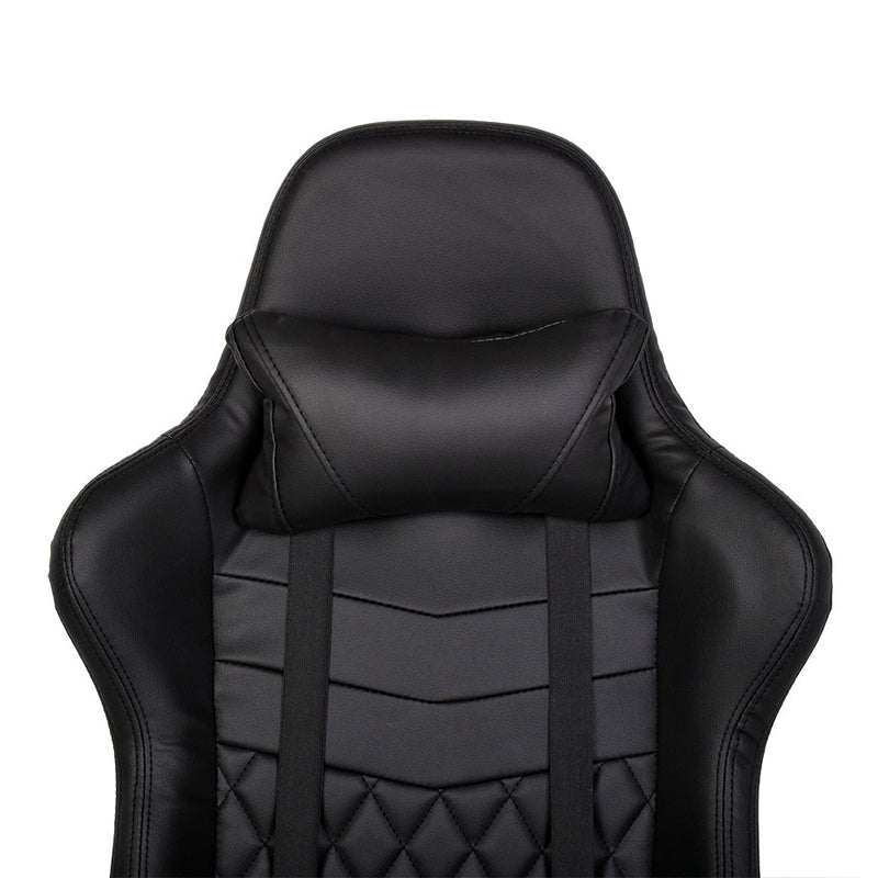 Astrid Gaming Chair in Black with Foot Rest-Dovetailed &amp; Doublestitched