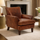 Augustus Art Deco Vintage Leather Armchair-Dovetailed &amp; Doublestitched
