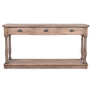 Augustus Farmhouse 3 Drawer Hall Table-Dovetailed &amp; Doublestitched