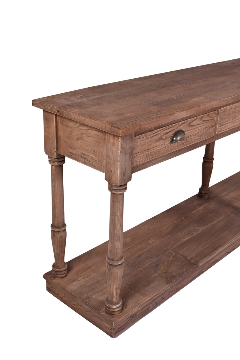 Augustus Farmhouse Console Table-Dovetailed &amp; Doublestitched