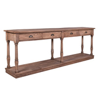 Augustus Farmhouse Console Table-Dovetailed &amp; Doublestitched