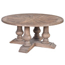 Augustus Farmhouse Round Coffee Table-Dovetailed &amp; Doublestitched