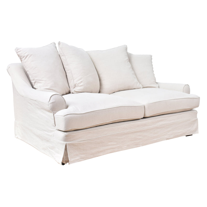 Avalon 2.5 Seater Slip Cover Sofa in Salt & Pepper-Dovetailed &amp; Doublestitched