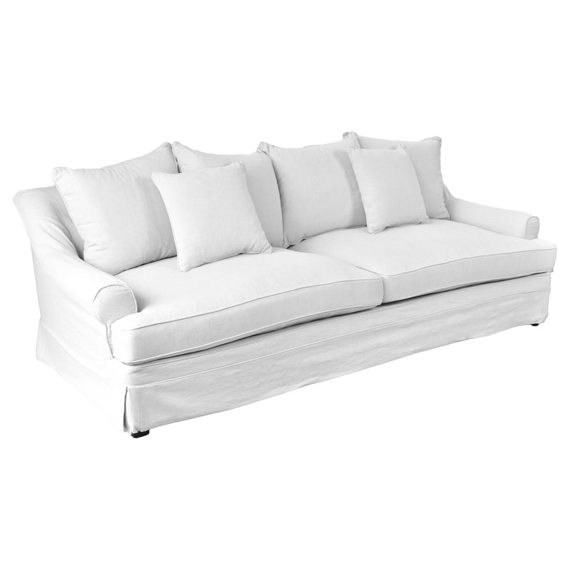 Avalon 3.5 Seater Slip Cover Sofa in Cloud-Dovetailed &amp; Doublestitched